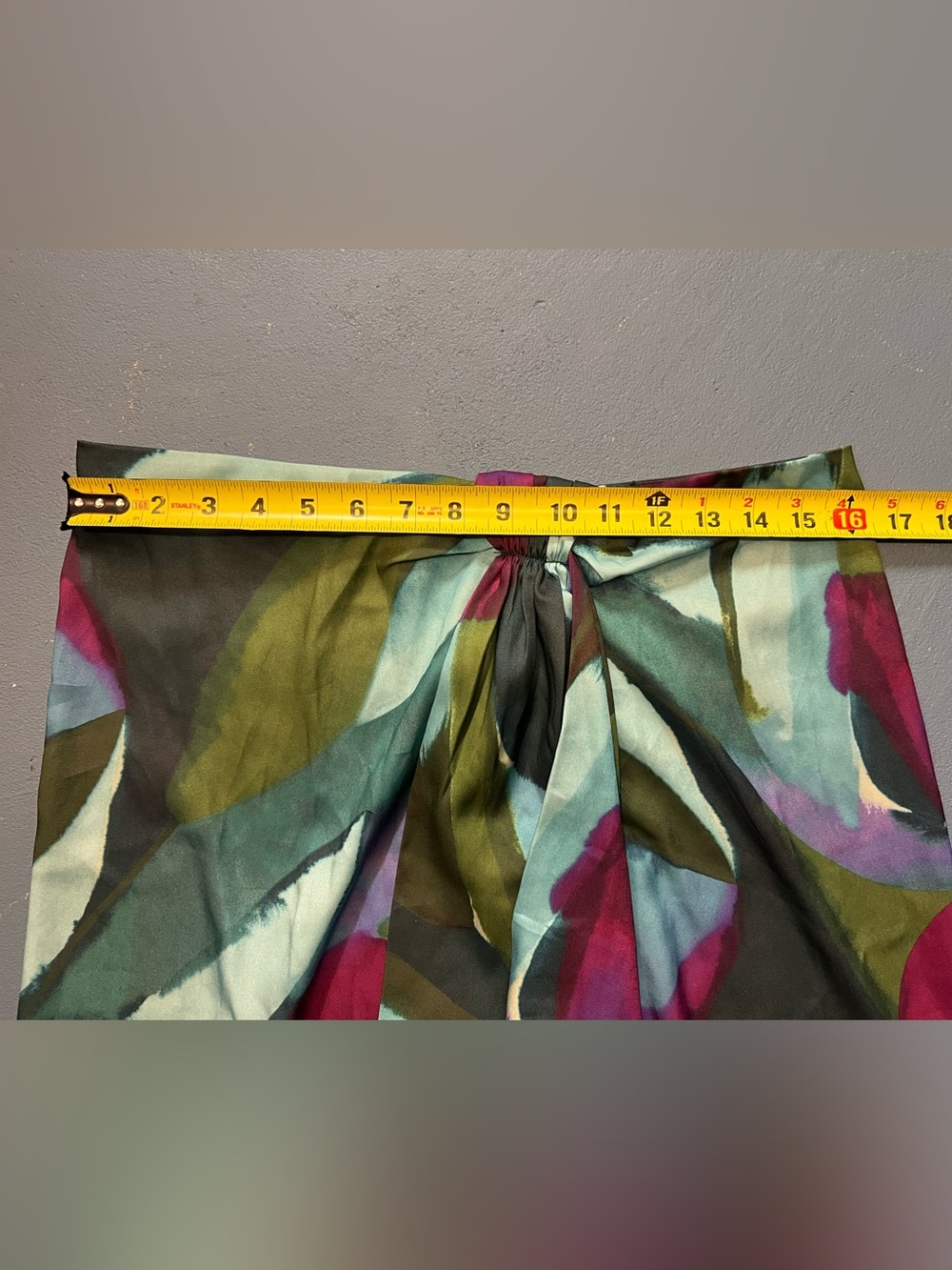 Banana Republic Abstract Brushstroke Tied Womens Skirt in Teal, Olive & Magenta - Picture 6 of 7